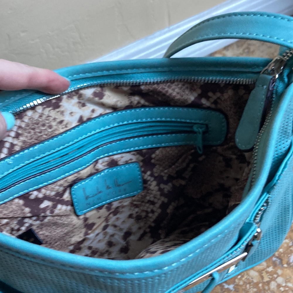 Nicole Miller New York teal purse handbag new fringe - Picture 7 of 16